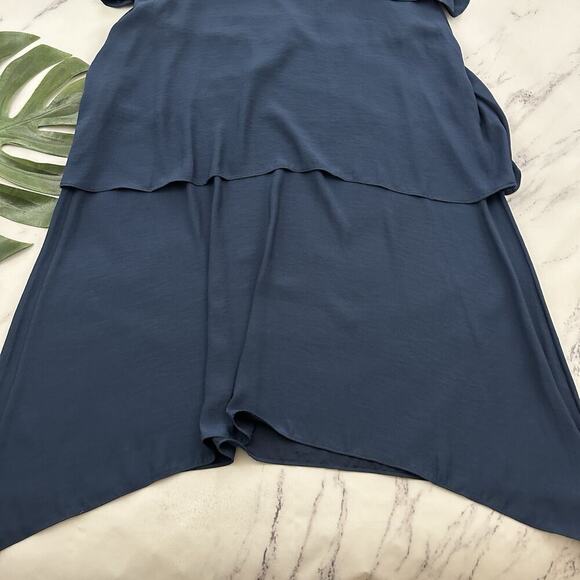 Banana Republic Womens Tiered Maxi Dress Size 12 New Navy Blue Flutter Layers - Picture 10 of 10